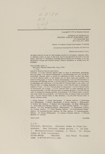 Cover of Chicorel index to the spoken arts on discs, tapes, and cassettes
