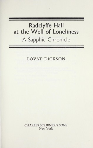 Cover of Radclyffe Hall at The well of loneliness