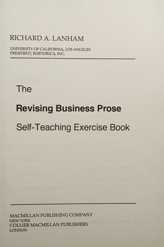 Cover of The Revising Business Prose Self-Teaching Exercise Book