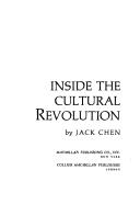 Cover of Inside the Cultural Revolution