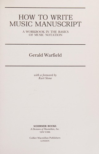 Cover of How to write music manuscript