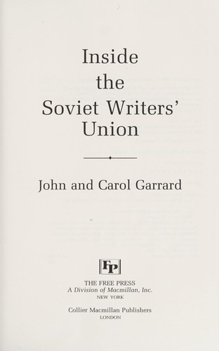 Cover of Inside the Soviet Writers' Union