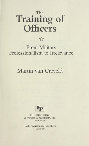 Cover of The training of officers
