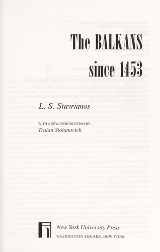 Cover of The Balkans since 1453