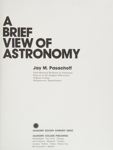 Cover of A brief view of astronomy