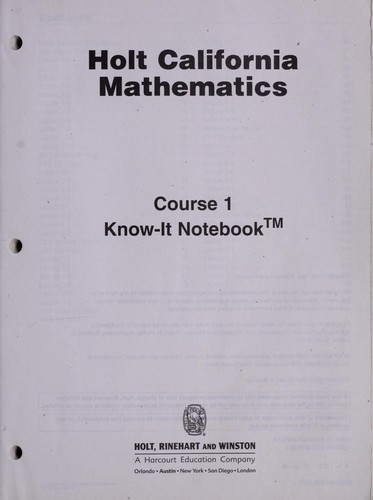 Cover of Holt California mathematics