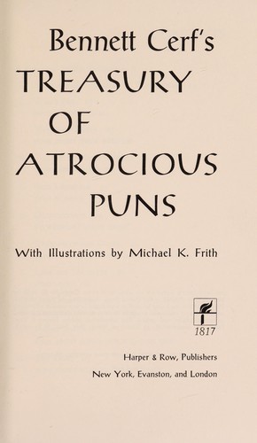 Cover of Treasury of atrocious puns