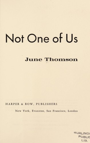 Cover of Not one of us