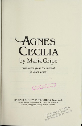 Cover of Agnes Cecilia