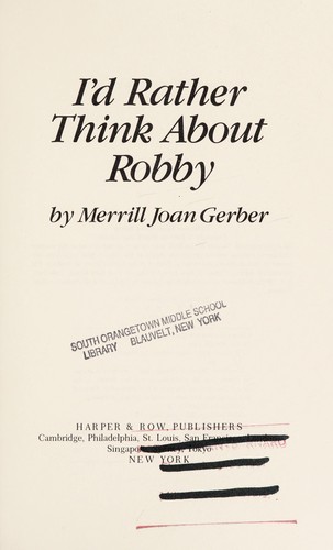 Cover of I'd rather think about Robby