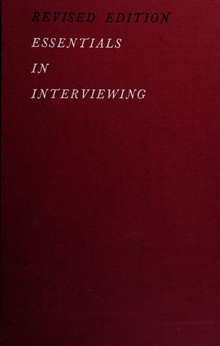 Cover of Essentials in interviewing