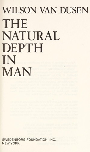 Cover of The natural depth in man