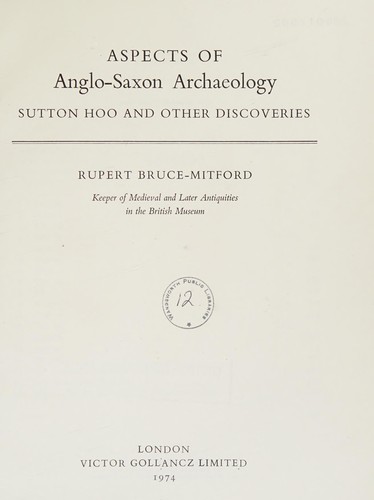 Cover of Aspects of Anglo-Saxon archaeology