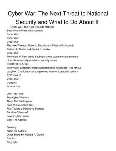 Cover of Cyber war