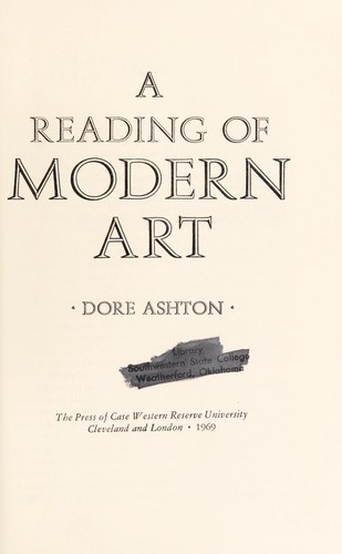 Cover of A reading of modern art