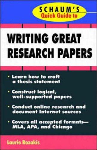 Cover of Schaum's Quick Guide to Writing Great Research Papers