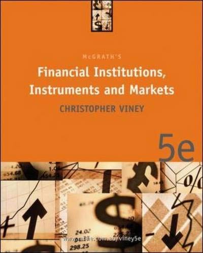 Cover of Financial institutions, instruments and markets
