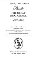 Cover of Boswell: The Great Biographer, 1789–1795