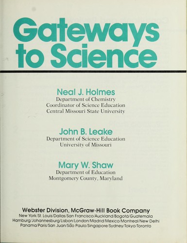 Cover of Gateways to science