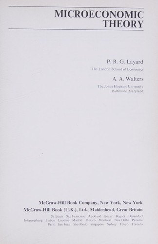 Cover of Microeconomic theory