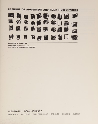 Cover of Patterns of adjustment and human effectiveness