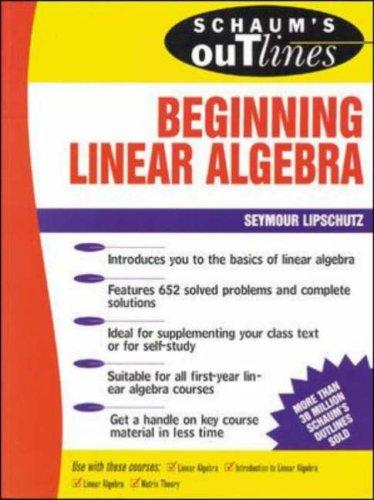 Cover of Schaum's Outline of Beginning Linear Algebra