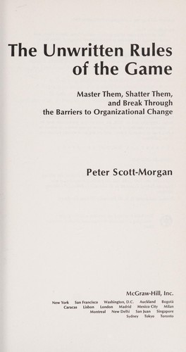 Cover of The unwritten rules of the game