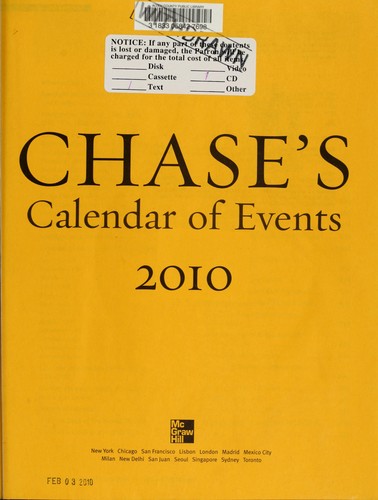 Cover of Chase's calendar of events 2010