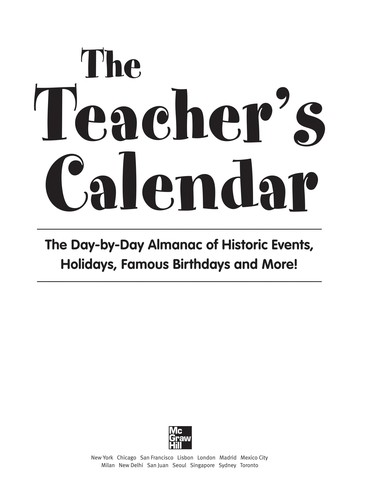 Cover of The teacher's calendar
