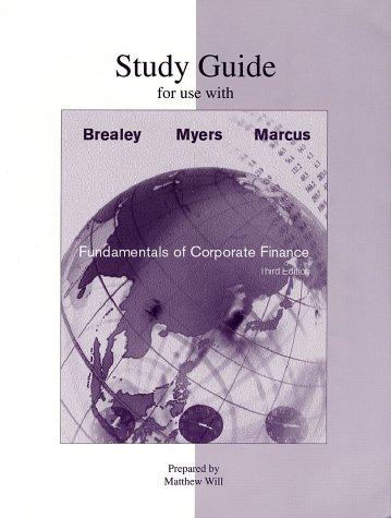 Cover of Study Guide to accompany Fundamentals of Corporate Finance