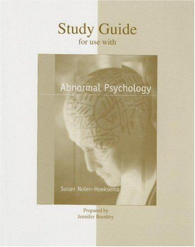 Cover of Student Study Guide to accompany Nolen Abnormal Psychology