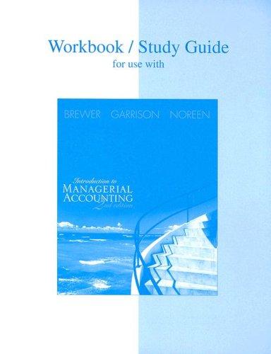 Cover of Workbook/Study Guide for Use with Introduction to Managerial Accounting
