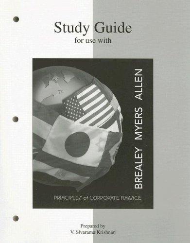 Cover of Study Guide to accompany Principles of Corp. Finance