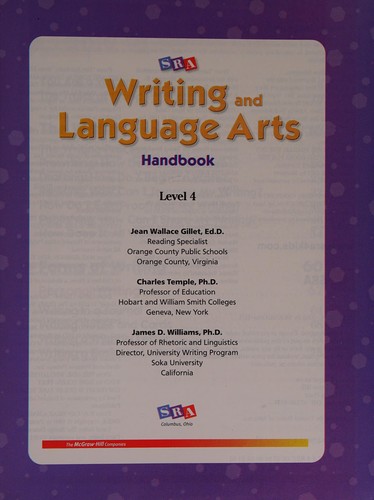 Cover of Writing and Language Arts - Writer's Handbook - Grade 4