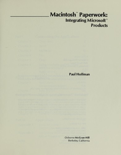 Cover of Macintosh paperwork