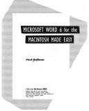 Cover of Microsoft Word 6 for the Macintosh made easy