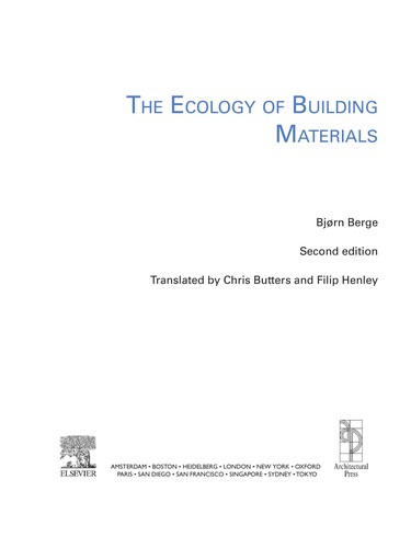 Cover of The ecology of building materials