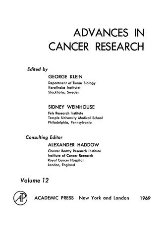 Cover of Advances in Cancer Research