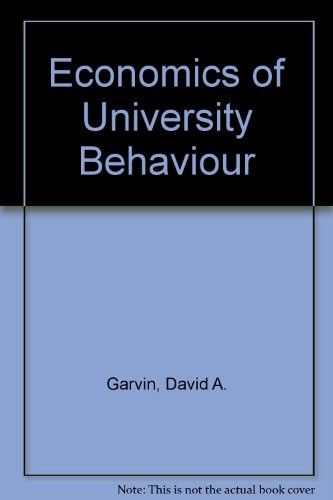 Cover of The economics of university behavior