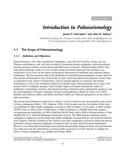 Cover of Paleoseismology