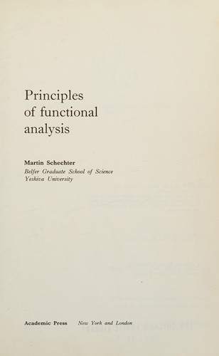 Cover of Principles of Functional Analysis and Operator Methods in Quantum