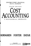 Cover of Cost Accounting