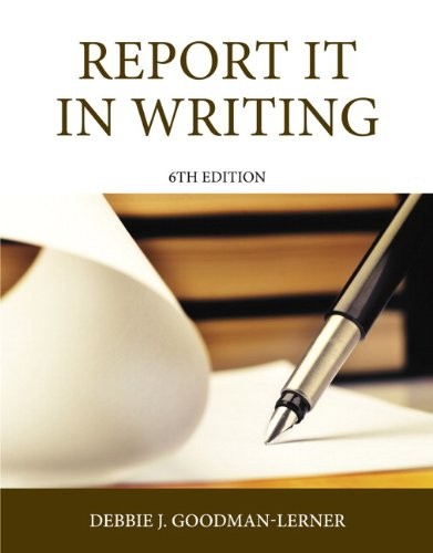 Cover of Report it in writing