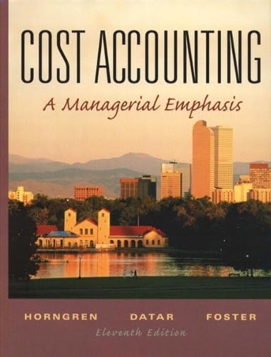 Cover of Cost Accounting: A Managerial Emphasis