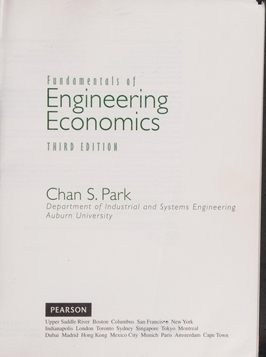 Cover of Fundamentals of engineering economics