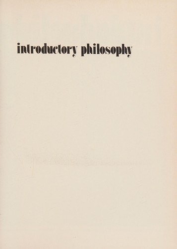 Cover of Introductory philosophy