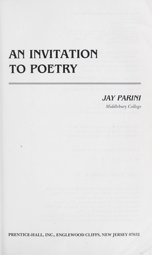 Cover of An invitation to poetry