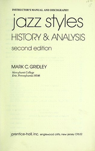 Cover of Instructor's manual and discography: Jazz styles