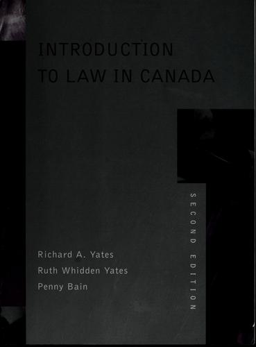 Cover of Introduction to law in Canada
