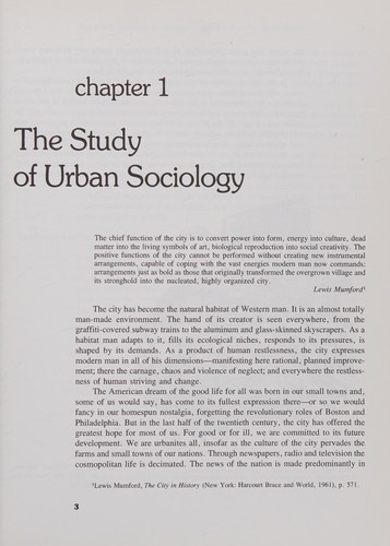 Cover of Urban sociology